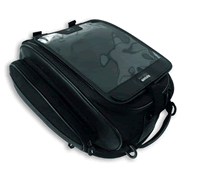 マグネット式タンクバッグ 　　　　For 　X DIAVEL　　　　　　★テクニカルファブリック製、容量 18.5 リットルで最大 27 リットルまで拡張することができます。必要に応じて機能的なバックパックとしても使えるショルダーストラップが付いています。防水バッグとマップ／タブレット用ポケットを装備しています。