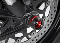 フロントフォークスライダー　　　 Multistrada V4：　　Ducati 独特のデザインと Rizoma の豊富な経験がひとつになったアクセサリーです。アルマイト処理が施された高品質アルミニウム製で転倒時にフォークをしっかりと守ります。高品質なマシニング加工が施され、スタイリッシュなテイストによりバイクのフロントをより美しく魅せます。　　適応車種：MULTISTRADA V4、 MULTISTRADA V4S、 MULTISTRADA V4S TRAVEL、 MULTISTRADA V4S TRAVEL RADAR、 MULTISTRADA V4S RADAR