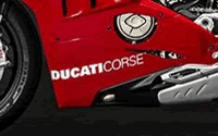 2019年PANIGALE V4RアンダーボトムカウルのDUCATI CORSEステッカー　左右共通：　　　　　PANIGALE V4シリーズ用